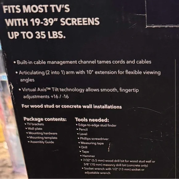 Rocketfish Full-Motion TV Wall Mount NEW IN BOX - Picture 3 of 3